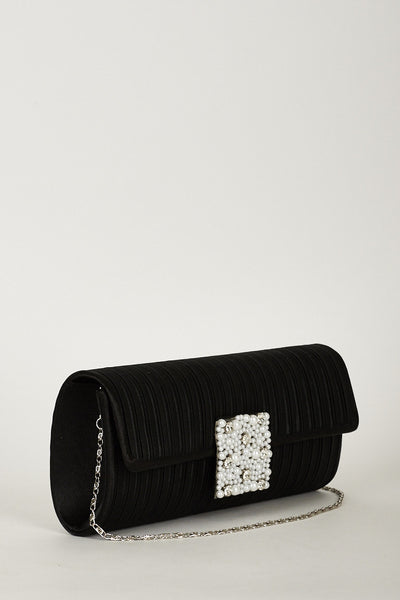 Stylish Ladies Evening Clutch Bag With Pearls And Diamond Details