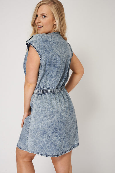 Cotton Dress With Metal Details And Zip Pocket