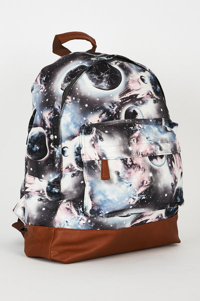 Galaxy Print Grey Canvas Backpack Design Bag