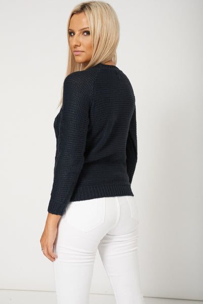 Trendy Slouchy Women Navy Jumper Ex-Branded Available In Plus Sizes