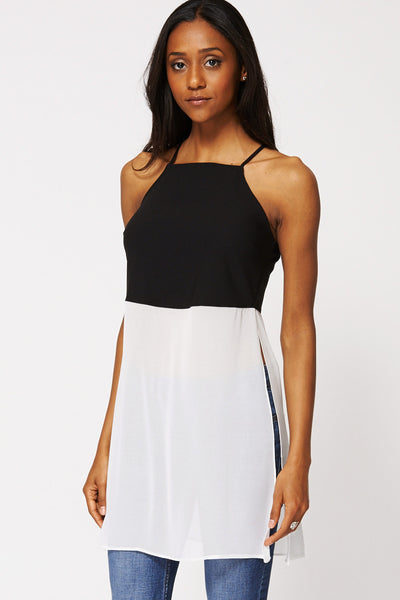 Strappy Contrast Long Top