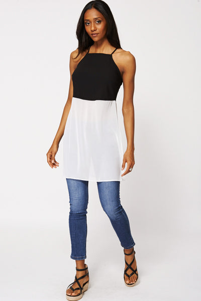 Strappy Contrast Long Top