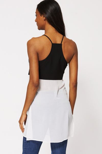 Strappy Contrast Long Top