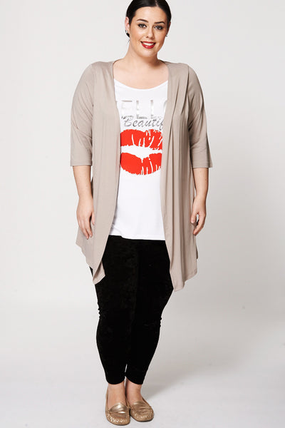 Hello Beautiful Two-In-One Mock Top And Cardigan