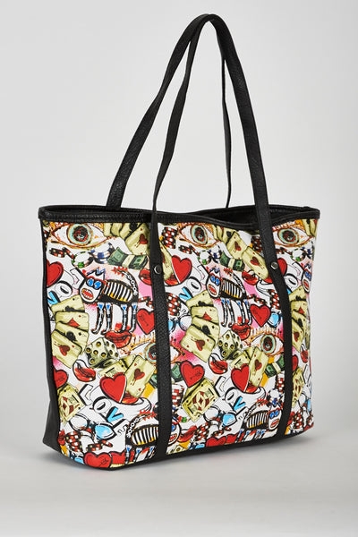 Casino Print Textured Shopper Bag