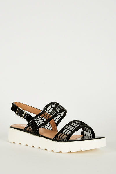 Black Sandal with Cleated Sole