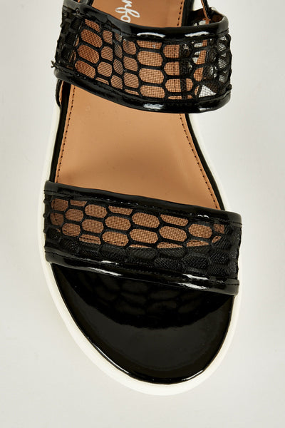 Black Sandal with Cleated Sole