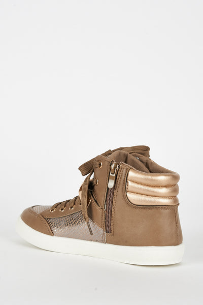 Brown Studded Hi Top Trainer