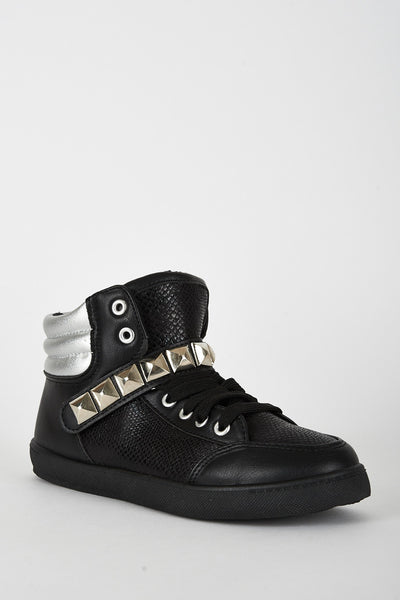 Black Snake Print Hi Top Trainer