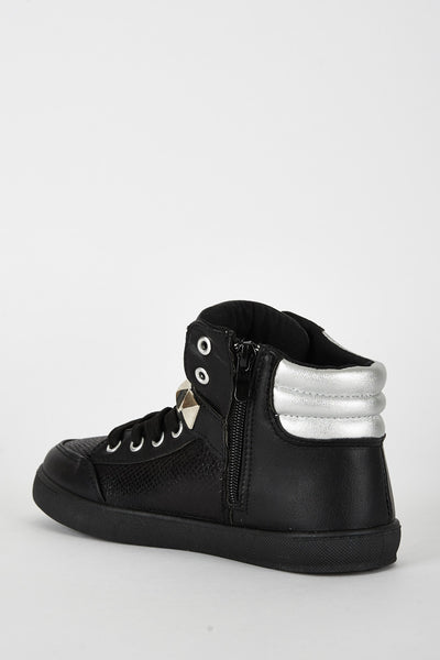 Black Snake Print Hi Top Trainer