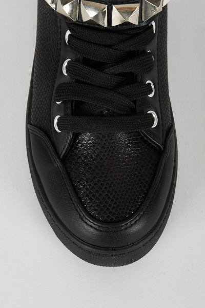 Black Snake Print Hi Top Trainer