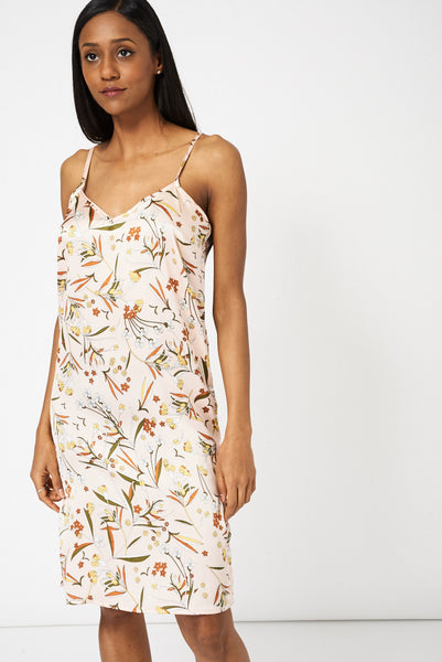 Floral Pattern Spaghetti Strap Dress