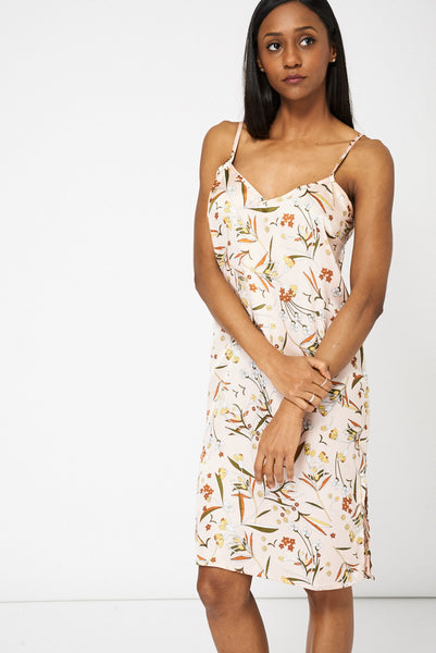 Floral Pattern Spaghetti Strap Dress