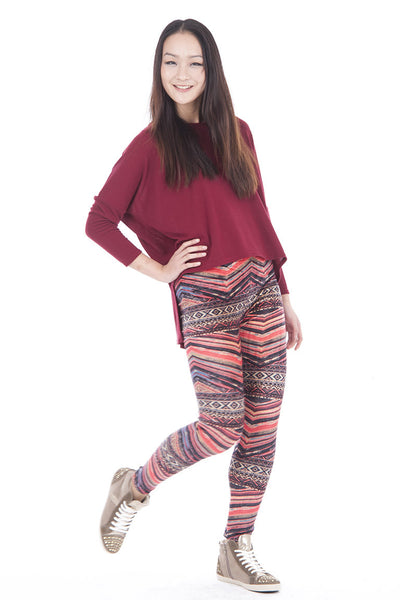 Velvet Feel Patterned Leggings