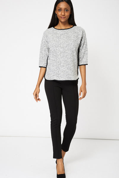 Monochrome Textured Top Ex-Branded