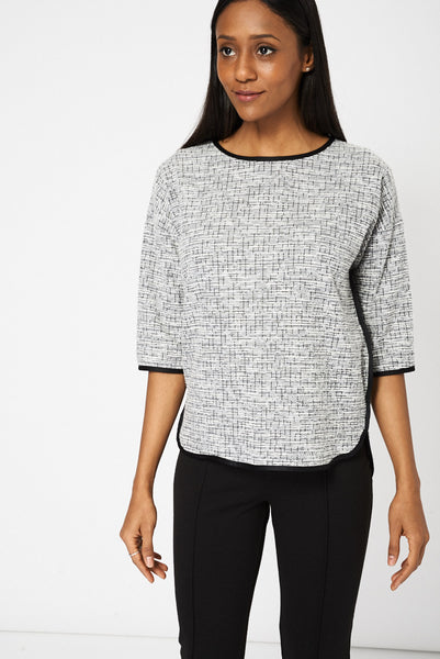 Monochrome Textured Top Ex-Branded