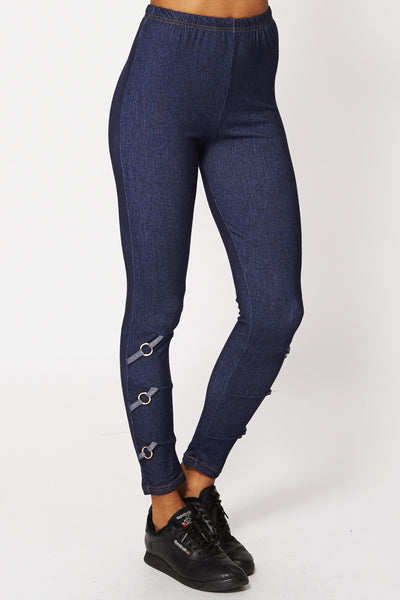 Blue Jeggings with Chain Detail