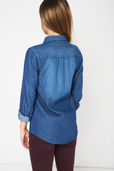 Casual Blue Denim Shirt Ex-Branded