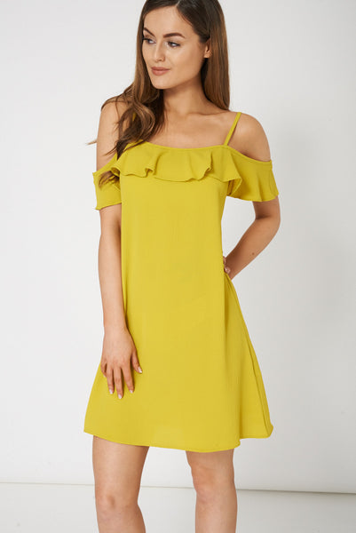 Yellow Spaghetti Strap Dress Ex-Branded Available in Plus Sizes