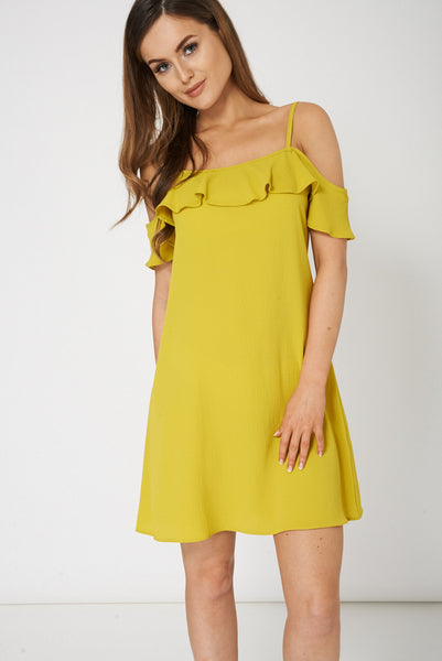 Yellow Spaghetti Strap Dress Ex-Branded Available in Plus Sizes