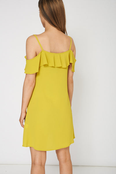 Yellow Spaghetti Strap Dress Ex-Branded Available in Plus Sizes