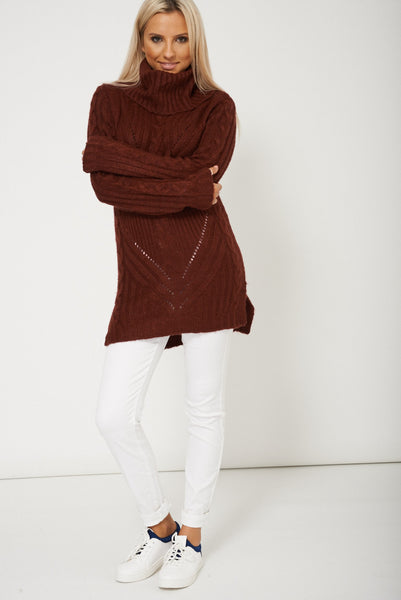 Fashionable Burgundy Cowl Neck Sweater Dress Available In Plus Sizes