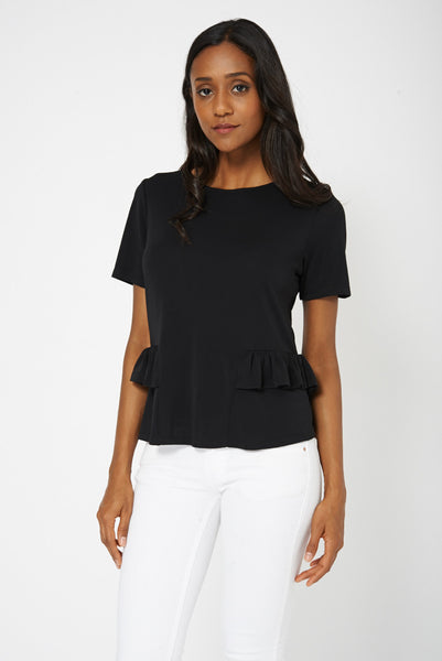 Black Ruffle Blouse Ex-Branded