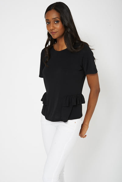 Black Ruffle Blouse Ex-Branded