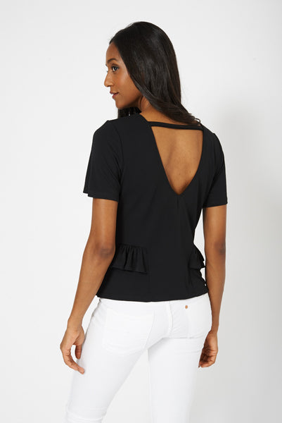 Black Ruffle Blouse Ex-Branded