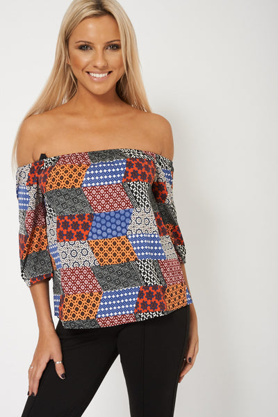 Latest Boat Neck Printed Crop Top