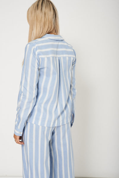 Ladies Dashing Blue And White Striped Blazer Jacket -Ex-Branded Also Available in Plus Sizes