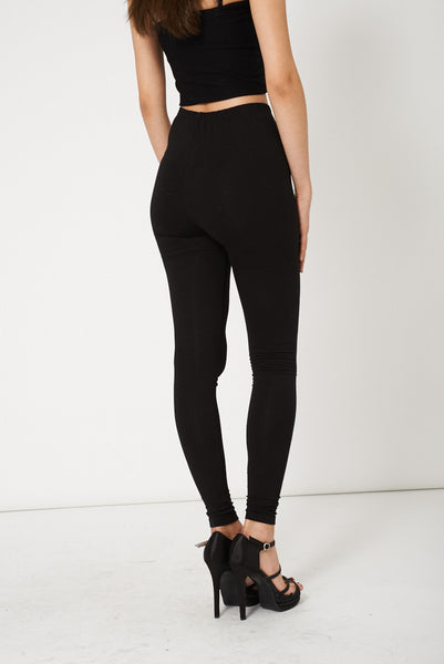 Basic Black Stretchy Leggings Ex-Branded Available In Plus Sizes