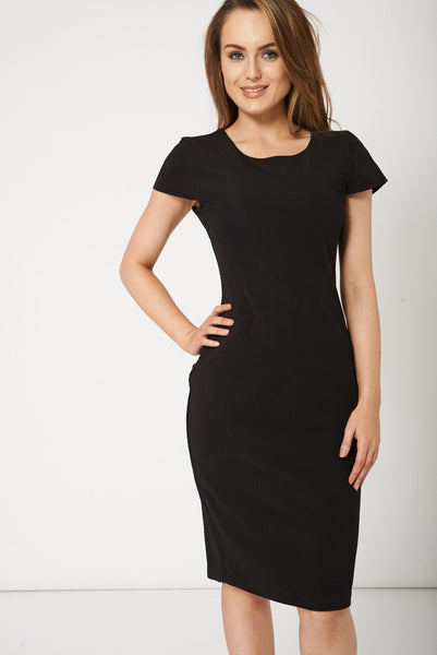 Smooth Fabric Midi Black Dress Ex-Branded Available In Plus Sizes