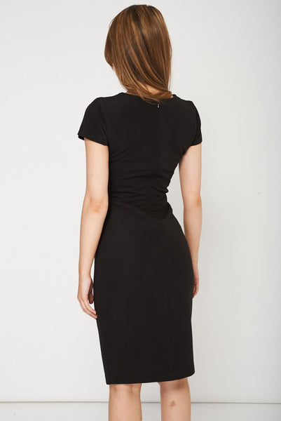 Smooth Fabric Midi Black Dress Ex-Branded Available In Plus Sizes