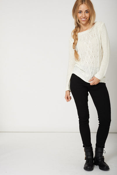 Lovely Cream Crochet Jumper Ex-Branded