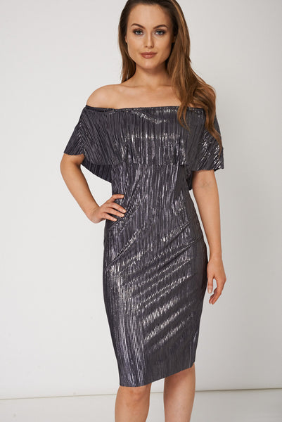 Silver Overlay Pleated Dress