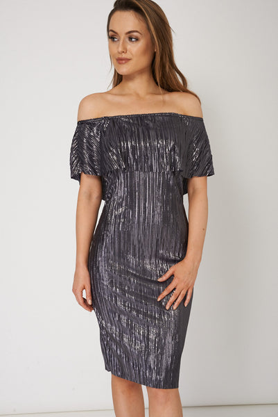 Silver Overlay Pleated Dress