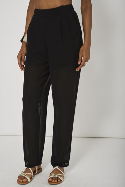 Sheer Top And Lined Trousers Detachable Set Ex-Branded