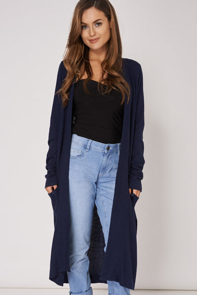 Navy Long Cardigan Ex-Branded