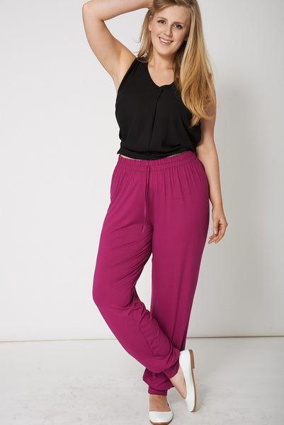 Basic Purple Smooth Trousers