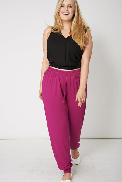 Basic Purple Smooth Trousers