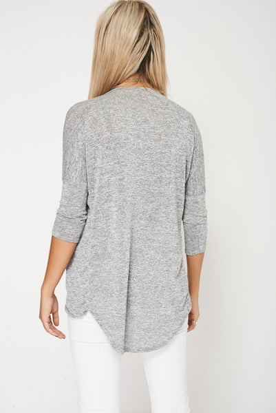 Drape Style Top In Grey Ex-Branded