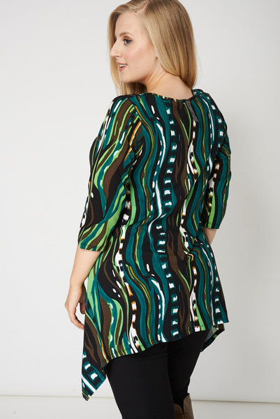 Handkerchief Abstract Print Top