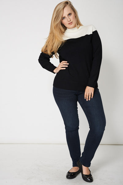 Black And White Turtleneck Jumper Ex-Branded