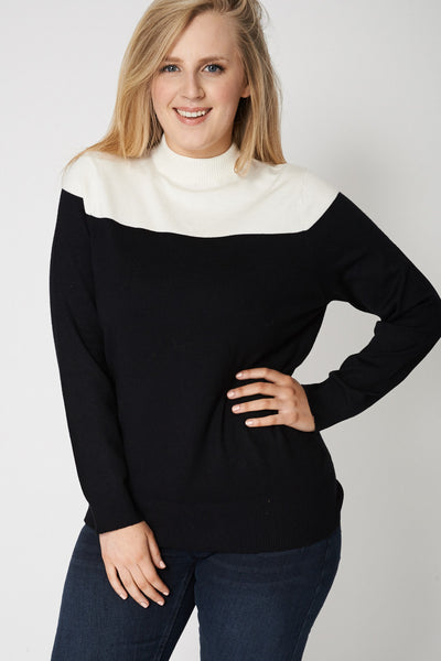 Black And White Turtleneck Jumper Ex-Branded