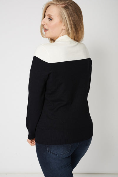 Black And White Turtleneck Jumper Ex-Branded