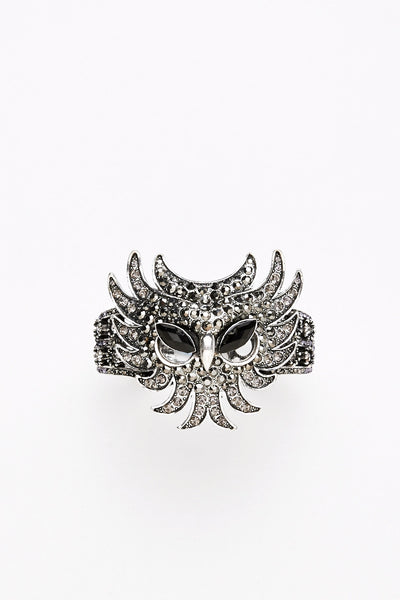 Owl Design Hinged Bangle