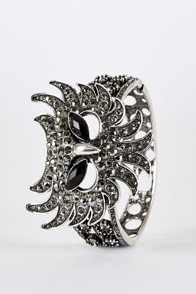 Owl Design Hinged Bangle