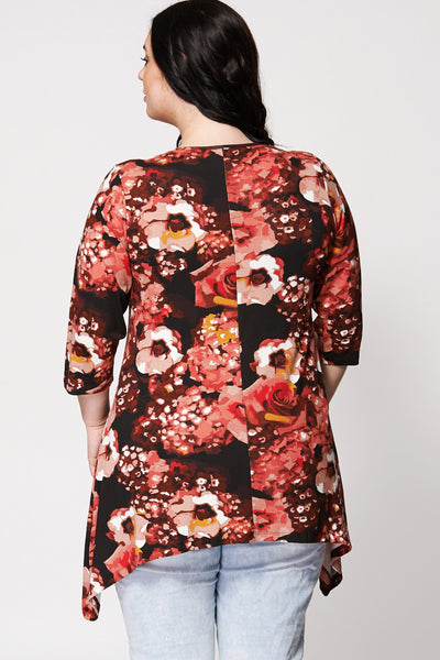 Floral Print Hanky Hem Top