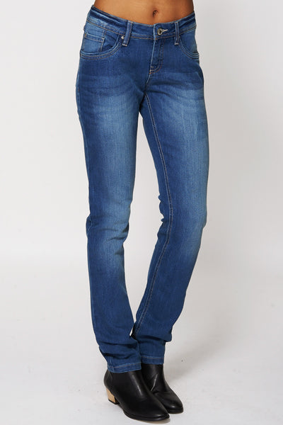 Blue Slightly Faded Skinny Jeans